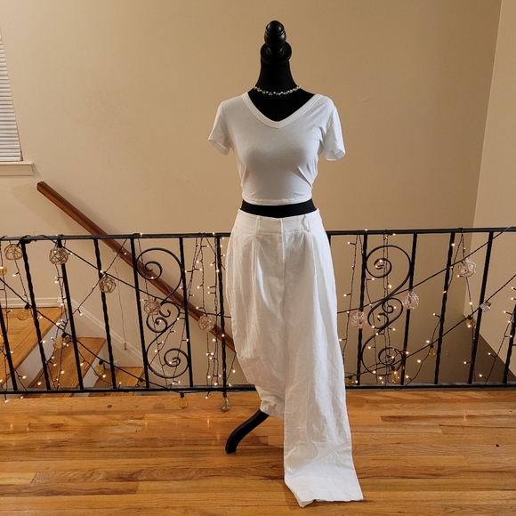 41. Nwt Commense Linen Trousers White Size Medium - Picture 10 of 11